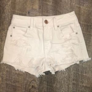 American Eagle white denim shorts, size 00